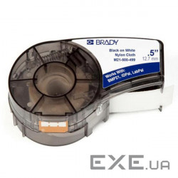 Стрічка для принтера етикеток Brady M21-500-499, nylon, 12.7mm/4.87m, Black on White