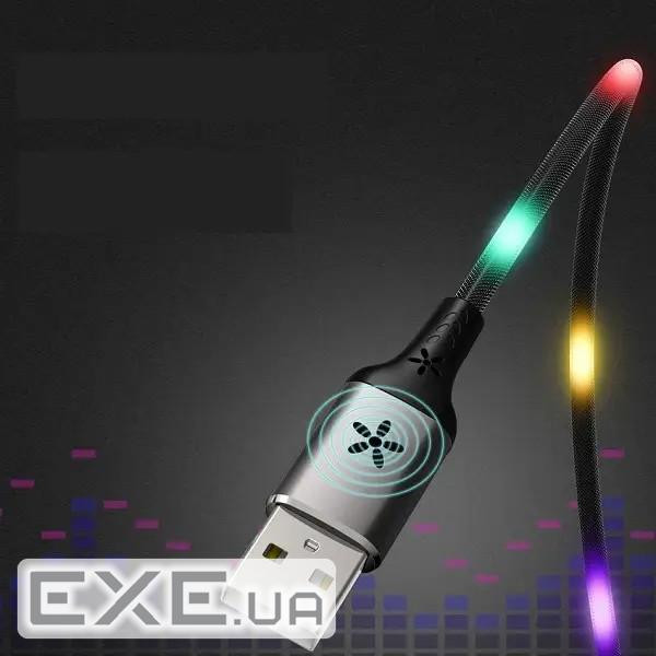 Кабель Remax RC-133i EL Luminous (Sound-Activated) USB - Lightning (M/M), 1 м Black (6954851297567)