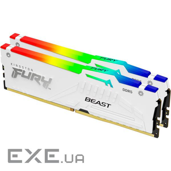 Оперативна пам'ять Kingston FURY Beast White RGB 32GB 5600MT/s DDR5 (Kit of 2) (KF556C36BWEAK2-32)