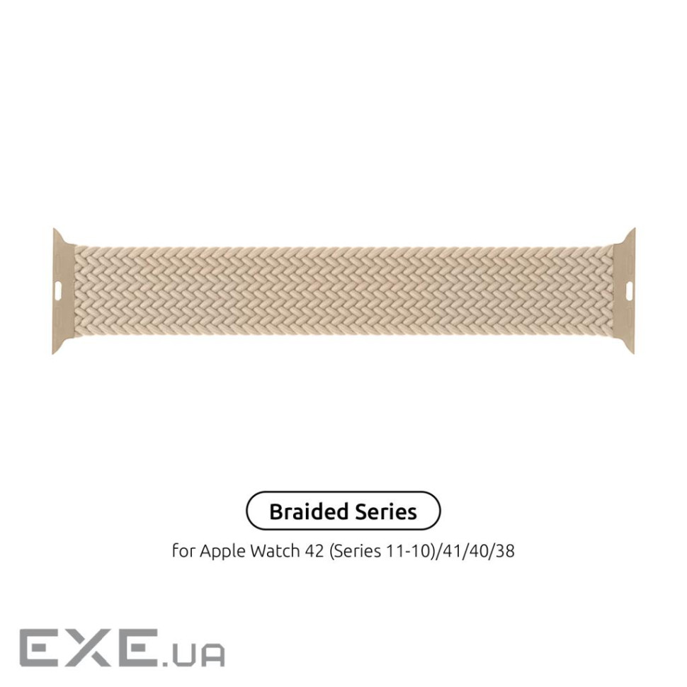 Ремінець Armorstandart Braided Solo Loop для Apple Watch 38mm/40mm/41mm Beige Size 6 (144 (ARM64893)