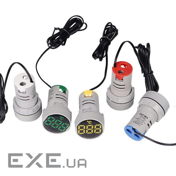 Вимірювач температури ST16C, LED індикація жовта, круглий 22мм, -25 - +199&deg;C, (ST16C-Yellow) , -25 - +199&deg;C, (ST