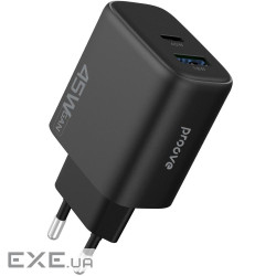 СЗУ Proove Silicone Power 2 45W (Type-C+USB) black (WCSP24110001)