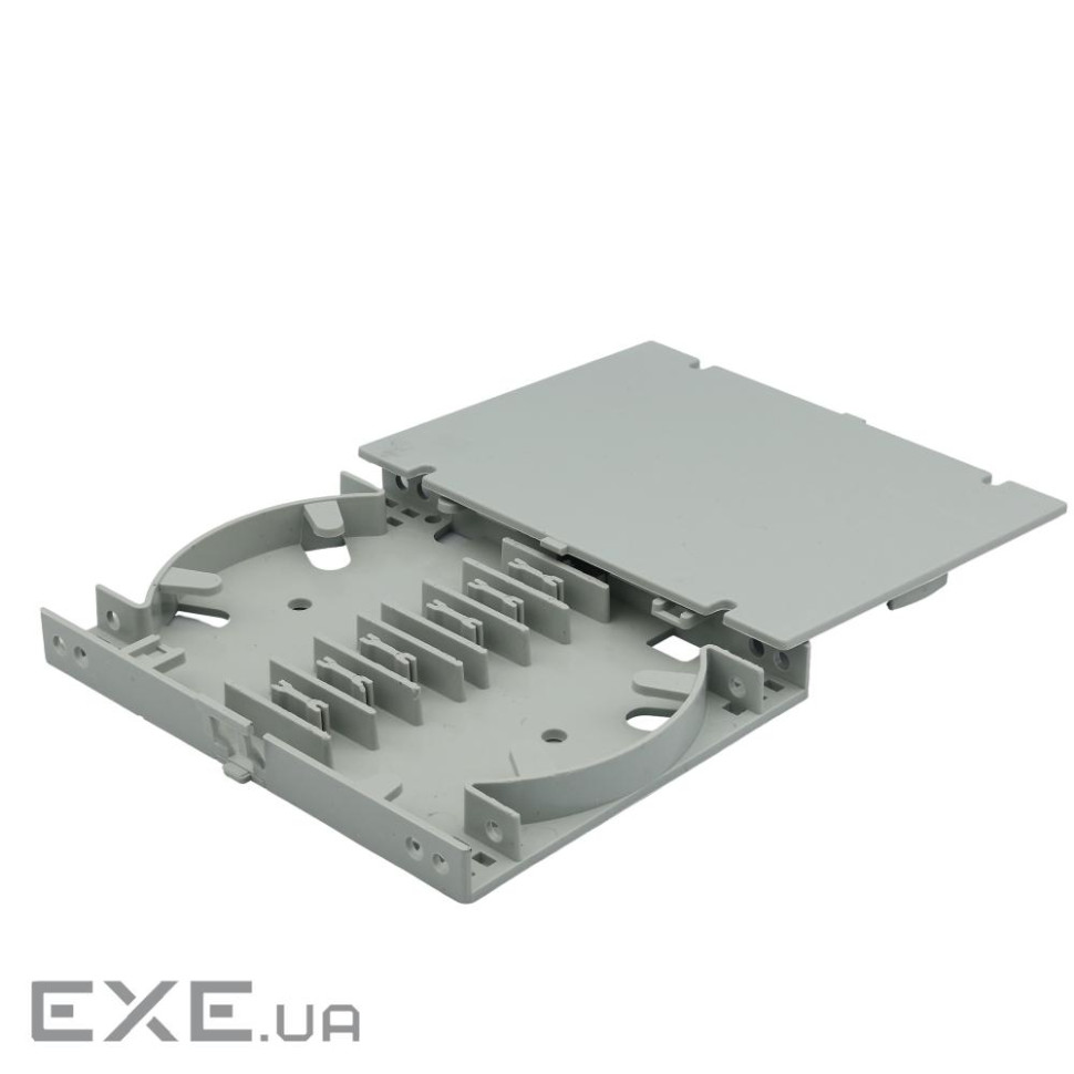Сплайс-касета 100x82мм для 12 з&rsquo,єднань, з кришкою, сіра, LW (LW-SP-023)