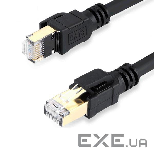 Патч-корд литий VEGGIEG, CCA, SSTP, RJ45, Cat.8, 0,5m, чорний (PCV-V-E801)