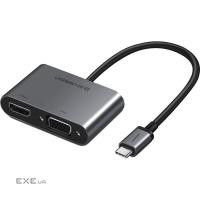 Концентратор Ugreen Type-C M to HDMI+VGA Adapter with PD CM162 (Silver) (50505)