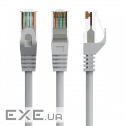 Патч корд Cablexpert PP6U-CU-2M, UTP, категорія. 6, литий, 50u" штекер із фіксатором, 2 м, сірий