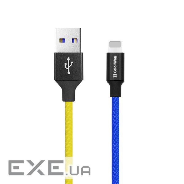 Дата кабель USB 2.0 AM to Lightning 1.0m National ColorWay (CW-CBUL052-BLY)