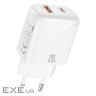 Зарядний пристрій XO 1xUSB-C PD20W + 1xUSB QC3.0 White (L158.white)