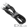 Дата кабель USB 2.0 AM to Lightning 2.0m Cafule 1.5A gray+black Baseus (CALKLF-CG1)
