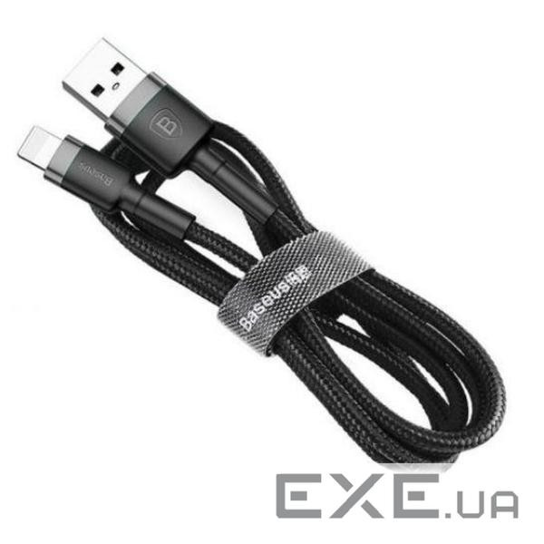 Дата кабель USB 2.0 AM to Lightning 2.0m Cafule 1.5A gray+black Baseus (CALKLF-CG1)