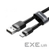 Дата кабель USB 2.0 AM to Lightning 2.0m Cafule 1.5A gray+black Baseus (CALKLF-CG1)