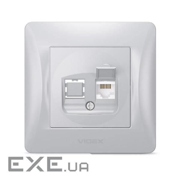 Комп'ютерна розетка Videx BINERA CAT6 одинарна срібло (VF-BNSK1PC6-SS)