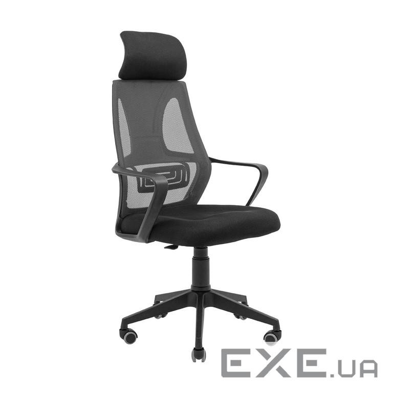 Офісне крісло Richman Профі Пластик Піастра Сітка чорна + сіра (ADD0003192)