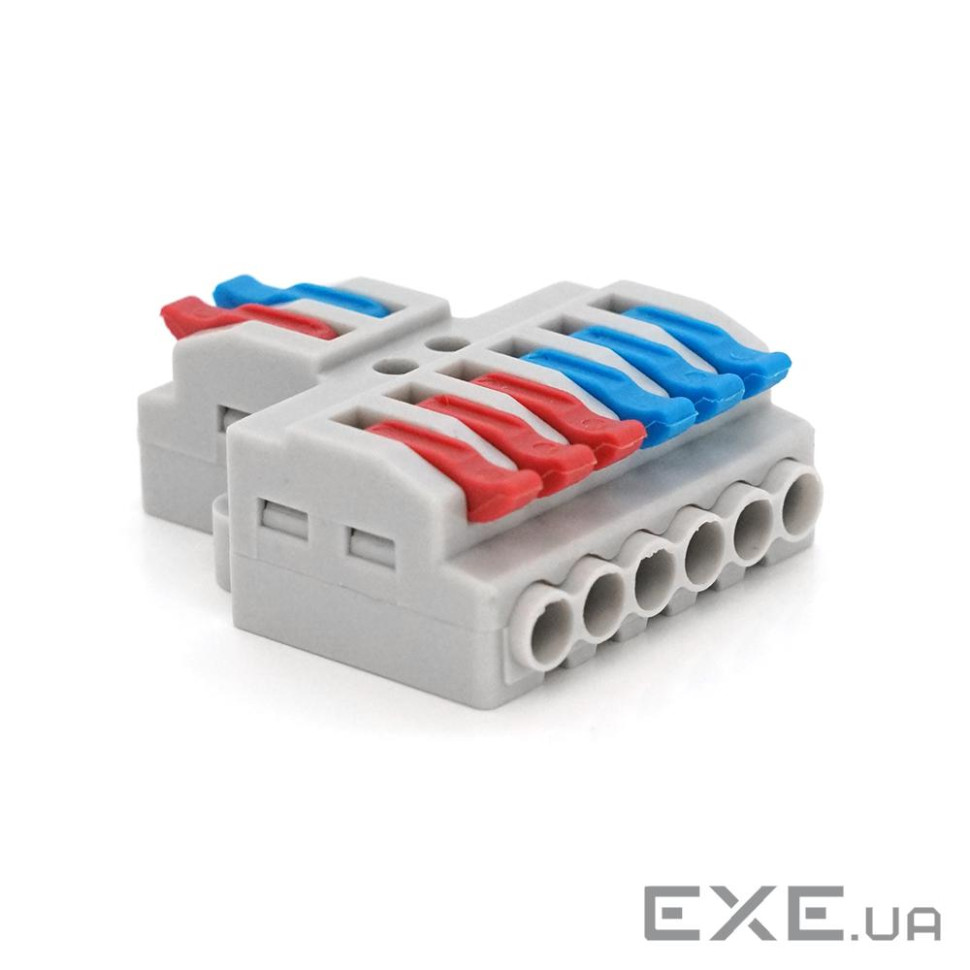 Паралельний розгалужувач-спліттер проводів, 6 виходів, 400В 32А, 0.08-4мм2, SPL-62, сір (SPL-62 / 5)