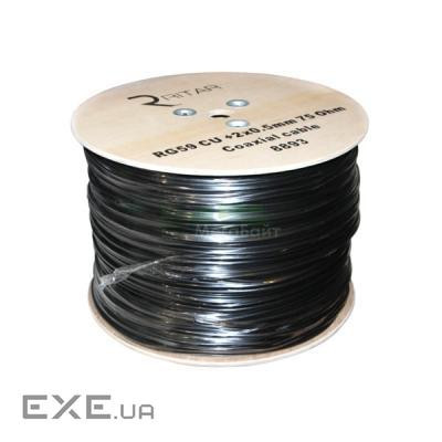 Кабель телевізійний Ritar 1,02 мм.CU, 64x0.12m CCA экран, + 2*0.5 power, че (RT-B305-RG690+2x0.5mm)