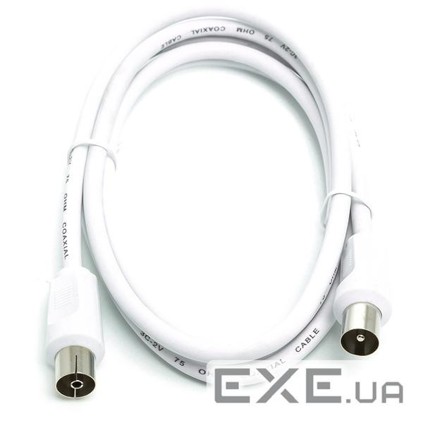 Кабель телевізійний AV 75 Ом, 1.5 м, white PowerPlant (CA911950)