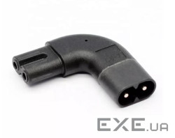 Перехідник живлення IEC(C7) Euro8-(C8),90ё вліво/вправо кутовий Cu,чорний (62.09.8390-1) (62.09.8390-1)