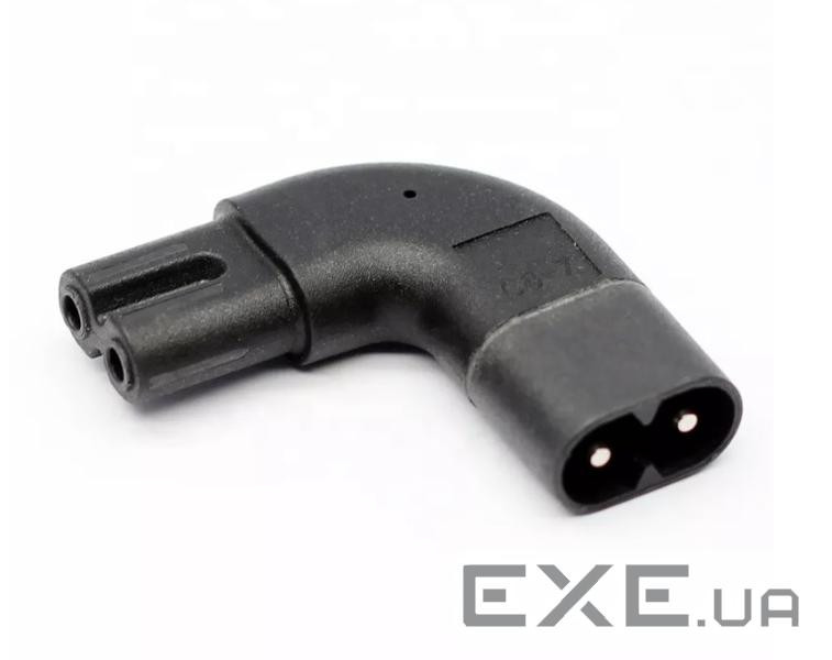 Перехідник живлення IEC(C7) Euro8-(C8),90ё вліво/вправо кутовий Cu,чорний (62.09.8390-1) (62.09.8390-1)