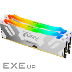 Модуль пам'яті KINGSTON FURY Renegade RGB White/Silver DDR5 8000Mhz 32GB Kit 2x16GB (KF580C38RWAK2-32
