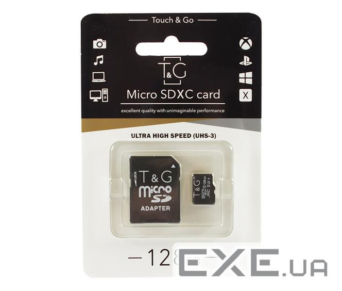 Карта пам'яті T&G micro SDHC (UHS-3) 128GB class 10 (з адаптером) (TG-128GBSD10U3-01)