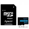 Карта пам'яті APACER microSDXC 64GB UHS-I U3 V30 Class 10 + SD-adapter (AP64GMCSX10U7-R)