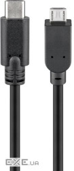 Перехідник Goobay USB Type-C-2.0microB M/M 3.0m (USB2.0) 3xS AWG26+30 D=4mm Cu (75.05.5475-1)