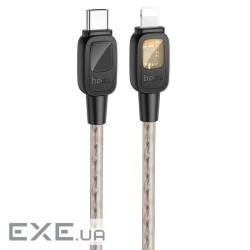 Кабель Hoco U124, Type-C-Lighting, 27W, довжина 1.2м, Black / Gray, BOX (Hoco U124B)