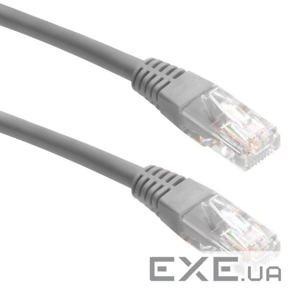 Патч-корд неекранований RJ45 UTP5e 1.5m,patch AWG26 D=4.5mm Gold,сірий (25.02.5158-1) (25.02.5158-1)