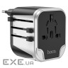 Фільтр HOCO AC5 на 1 розетку + 2 USB, 220В, кабель 1,5м, Black / Gray, Box (AC5ABG) , Black / Gray, Box (AC5ABG)