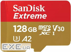 SanDisk Extreme microSDXC 128GB + SD Adapter + 1 year RescuePRO Deluxe up to 19 (SDSQXAA-128G-GN6MA)