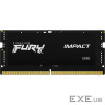 Kingston DRAM 32GB 4800MT/s DDR5 CL38 SODIMM (Kit of 2) FURY Impact EAN: 740617326 (KF548S38IBK2-32)