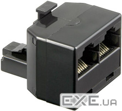 Перехідник мережевий RJ45 UTP5e 1x2 M/F,ISDN T-адаптер 1:1,чорний (75.05.0584-40) (75.05.0584-40)