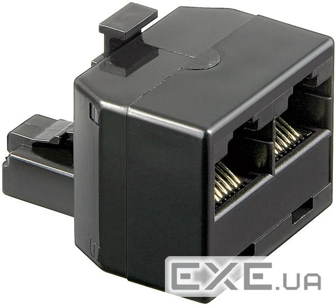 Перехідник мережевий RJ45 UTP5e 1x2 M/F,ISDN T-адаптер 1:1,чорний (75.05.0584-40) (75.05.0584-40)