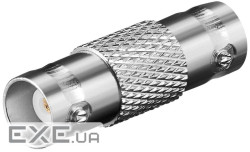 Перехідник антенний BNC/50ohm F/F,адаптер Gold прямий,срібний (62.09.8431-1) (62.09.8431-1)