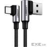 Дата кабель USB 2.0 AM to USB-C 3.0m 3A 90 corner US176 black Ugreen (70875)