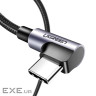 Дата кабель USB 2.0 AM to USB-C 3.0m 3A 90 corner US176 black Ugreen (70875)