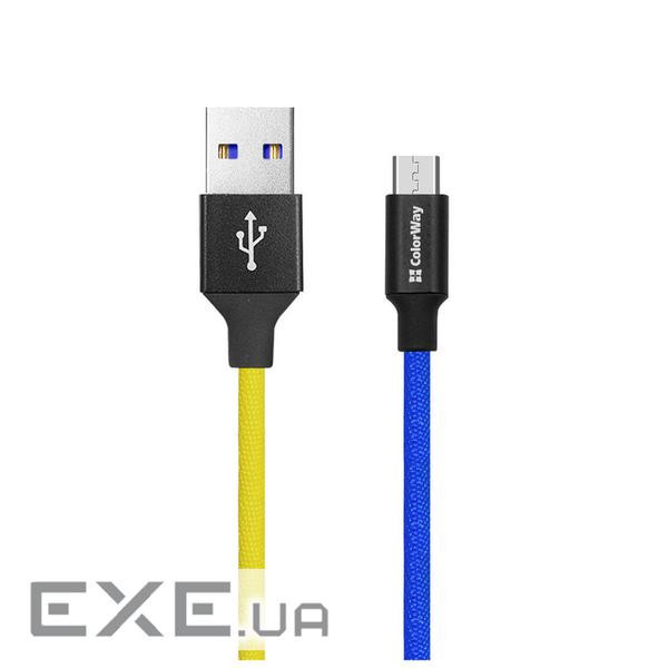 Дата кабель USB 2.0 AM to Micro 5P 1.0m National ColorWay (CW-CBUM052-BLY)