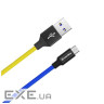 Дата кабель USB 2.0 AM to Micro 5P 1.0m National ColorWay (CW-CBUM052-BLY)