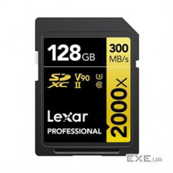 Lexar Flash Memory LSD2000128G-BNNNU 128GB Professional 2000x SDXC UHS-II card Retail
