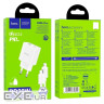 Мережевий зарядний пристрій HOCO C80A Plus Rapido PD20W+QC3.0 charger set(C to iP) W (6931474779892)