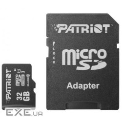 Карта пам'яті PATRIOT microSDHC LX 32GB UHS-I Class 10 + SD-adapter (PSF32GMCSDHC10)
