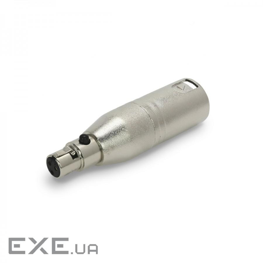 Перехідник аудіо XLR 3p-mini 3p M/F,адаптер прямий Metal корпус,металік (62.09.8507-1)