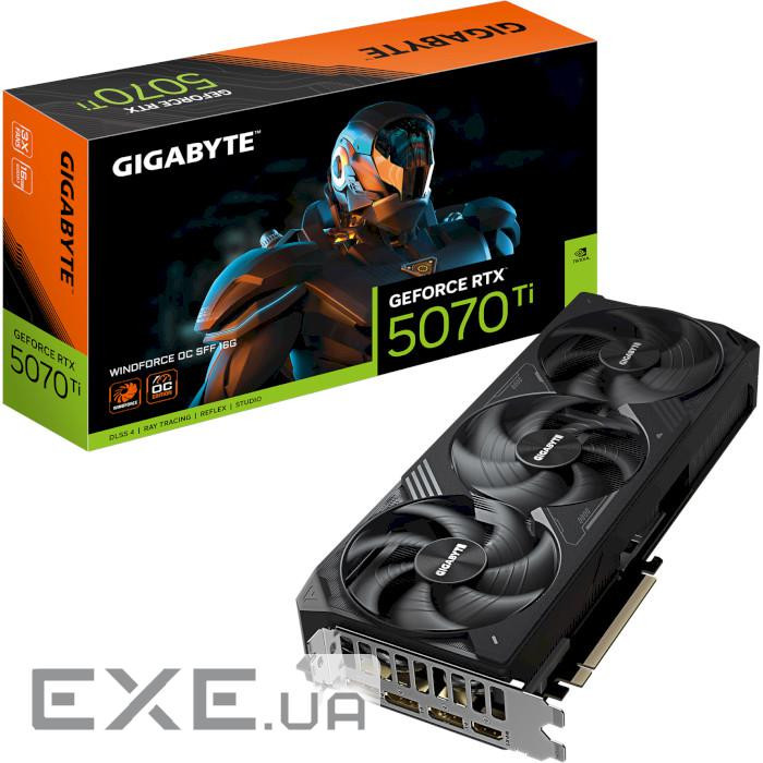Відеокарта GIGABYTE GeForce RTX 5070 Ti WindForce OC SFF 16G (GV-N507TWF3OC-1 (GV-N507TWF3OCV2-16GD)