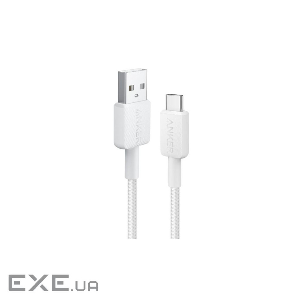 Дата кабель USB 2.0 AM to USB-C 0.9m 322 White Anker (A81H5H21/A81H5G21)