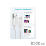 Дата кабель USB 2.0 AM to USB-C 0.9m 322 White Anker (A81H5H21/A81H5G21)
