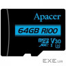 Карта пам'яті APACER microSDXC 128GB UHS-I U3 V30 Class 10 + SD-adapter (AP128GMCSX10U7-R)