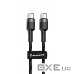 Дата кабель USB-C to USB-C 1.0m 3A 60W Cafule Black Baseus (CATKLF-GG1)