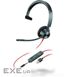 Гарнітура комп',ютерна моно On-ear Poly Blackwire 3315, USB-A, всеспрямований, чорний (76J12AA)