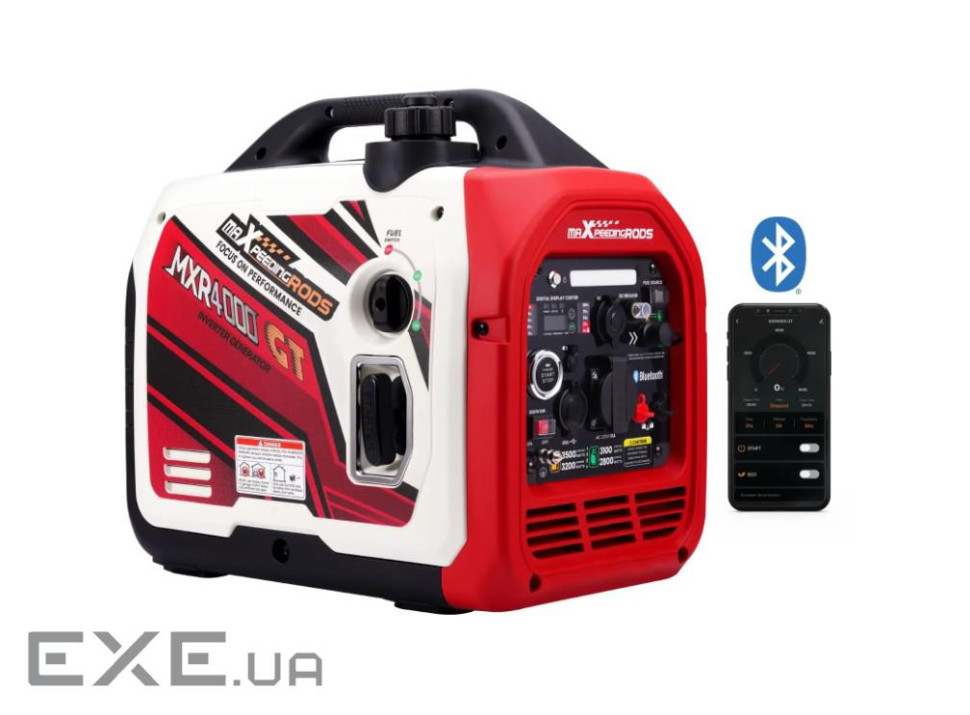 Генератор інверторний БЕНЗИН / ГАЗ MXR4000GT (3,2 kW), однофазний, 220V, 50Hz, об&apos,єм бака 4л, д