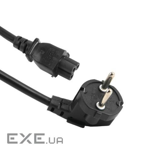Кабель живлення Schuko PC-186 CEE7/7-IEC C5, 1.8M, 0.75mm, для ноутбука (PC-186 CEE7 / 7-IECC5CU18)